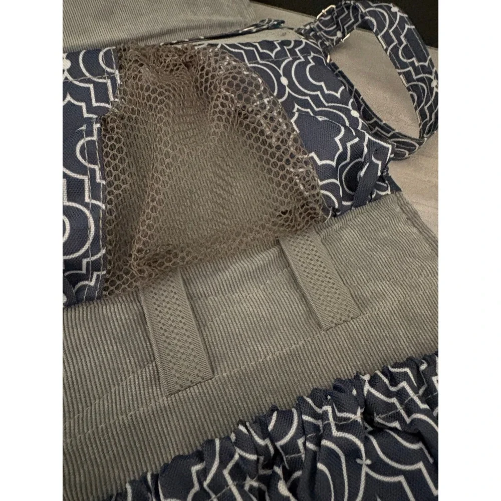 Lilly Bit Diaper Clutch Crossbody Bag Navy Blue Quatrefoil Canvas Baby Travel